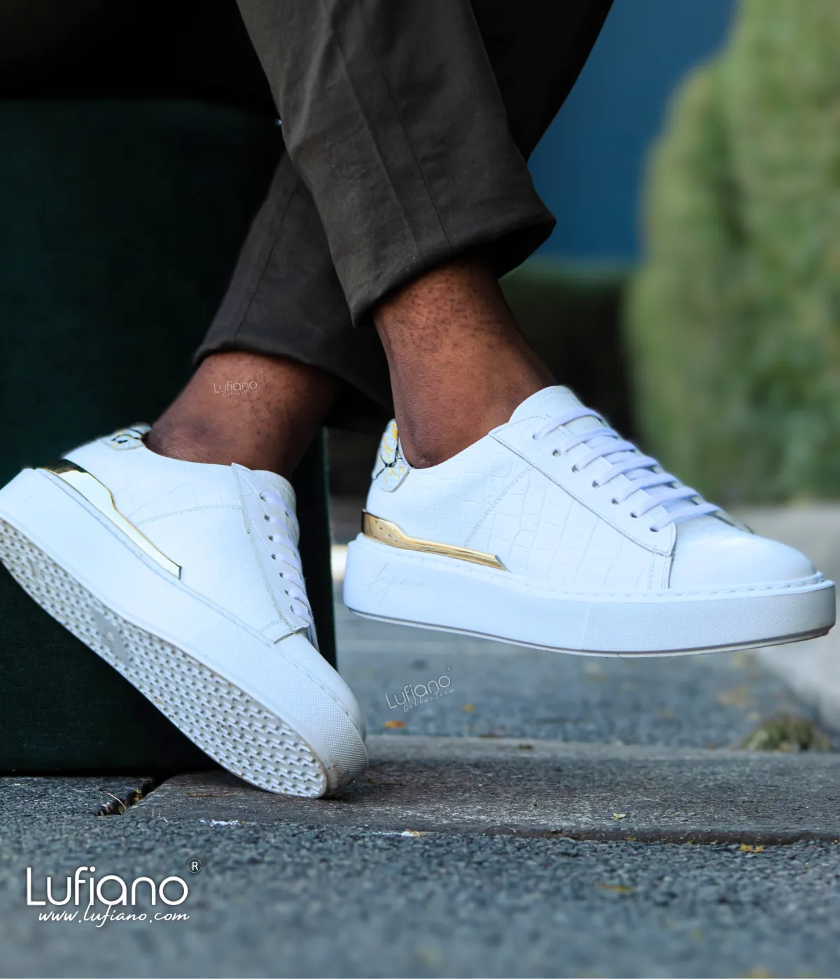 199  Lufiano Lace Up : White-Gold