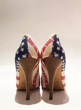 2000s Giuseppe Zanotti American flag platform heels pumps