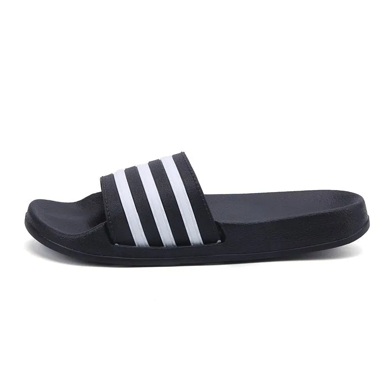 2018 New Summer Beach Slippers Men Women Fashion Stripe Flat Bath Home Slipers Male Shoes Summer Sandals Indoor Slippers Men