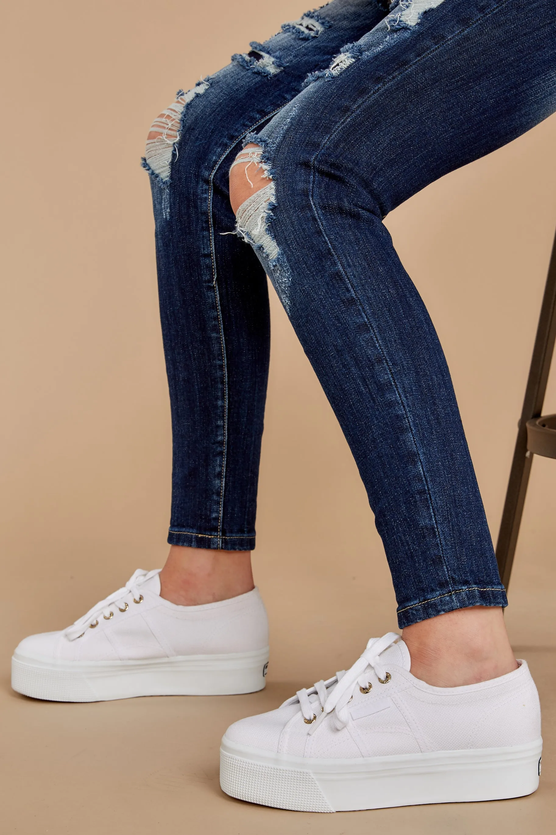 2790 Acot White And Gold Platform Sneakers