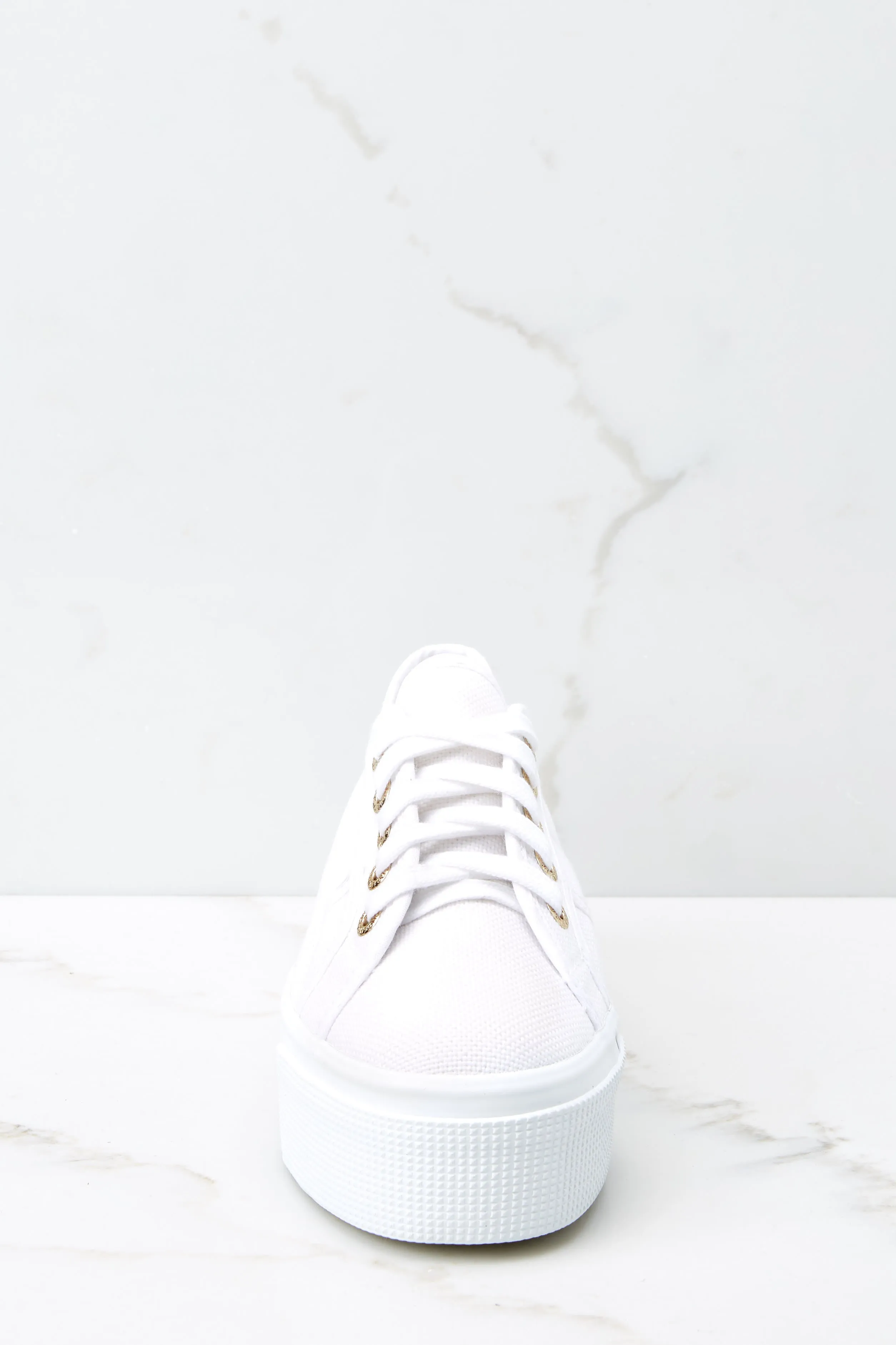 2790 Acot White And Gold Platform Sneakers