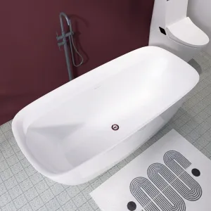 67" Acrylic Wide-Edge Decked Bathtub