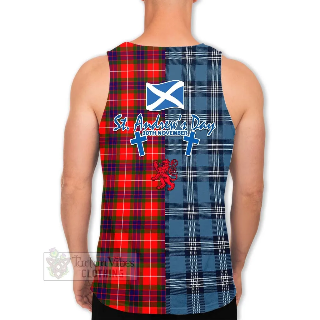 Abernethy Tartan Men's Tank Top Happy St. Andrew's Day Half Tartan Style