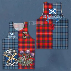 Abernethy Tartan Men's Tank Top Happy St. Andrew's Day Half Tartan Style