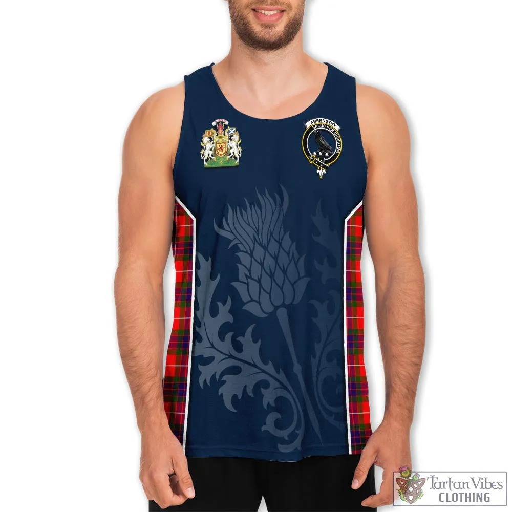 Abernethy Tartan Men's Tanks Top with Family Crest and Scottish Thistle Vibes Sport Style