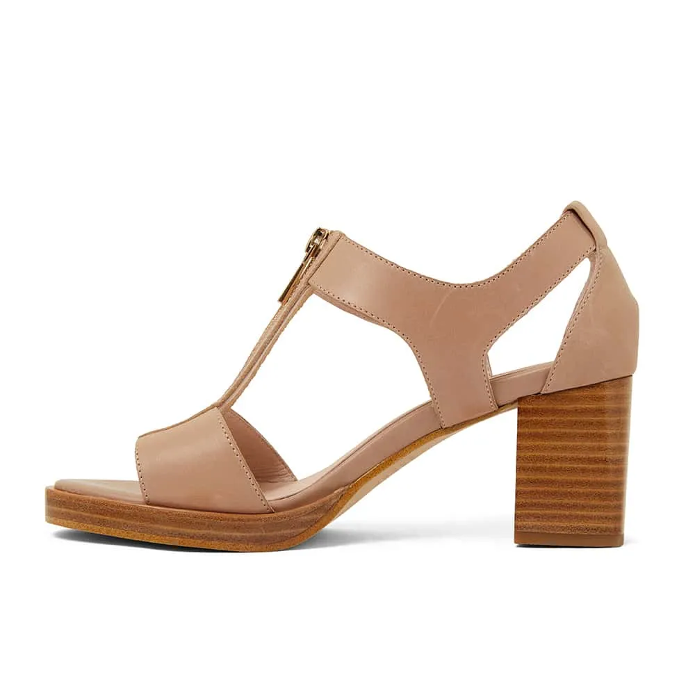 Abigail Heel in Nude Leather