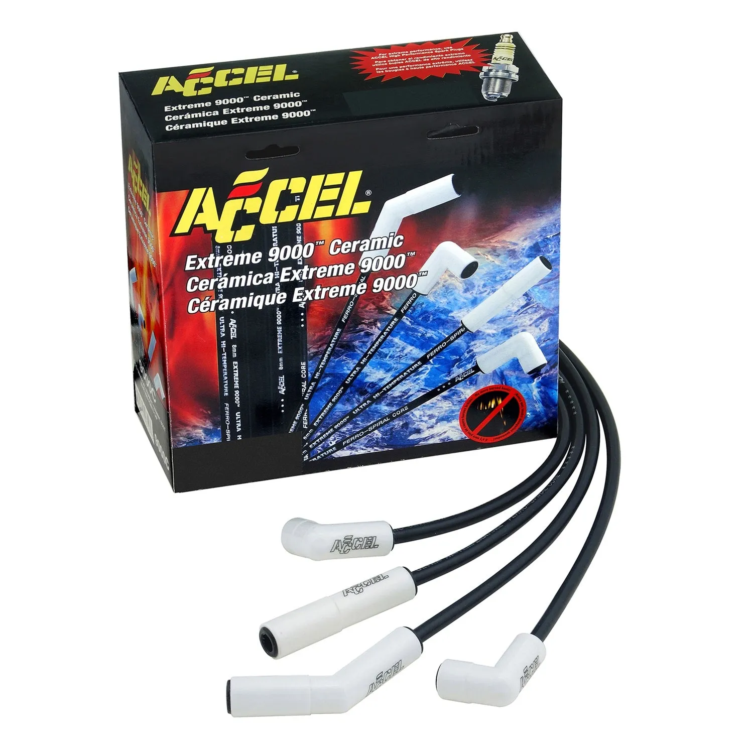 ACCEL 9018C Extreme 9000 Ceramic Boot Spark Plug Wire Set