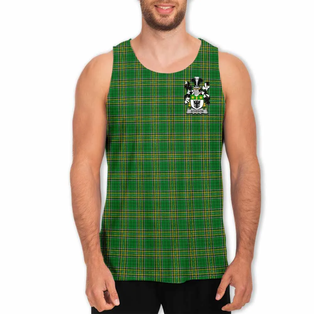 Acheson Irish Clan Tartan Men's Tank Top with Coat of Arms