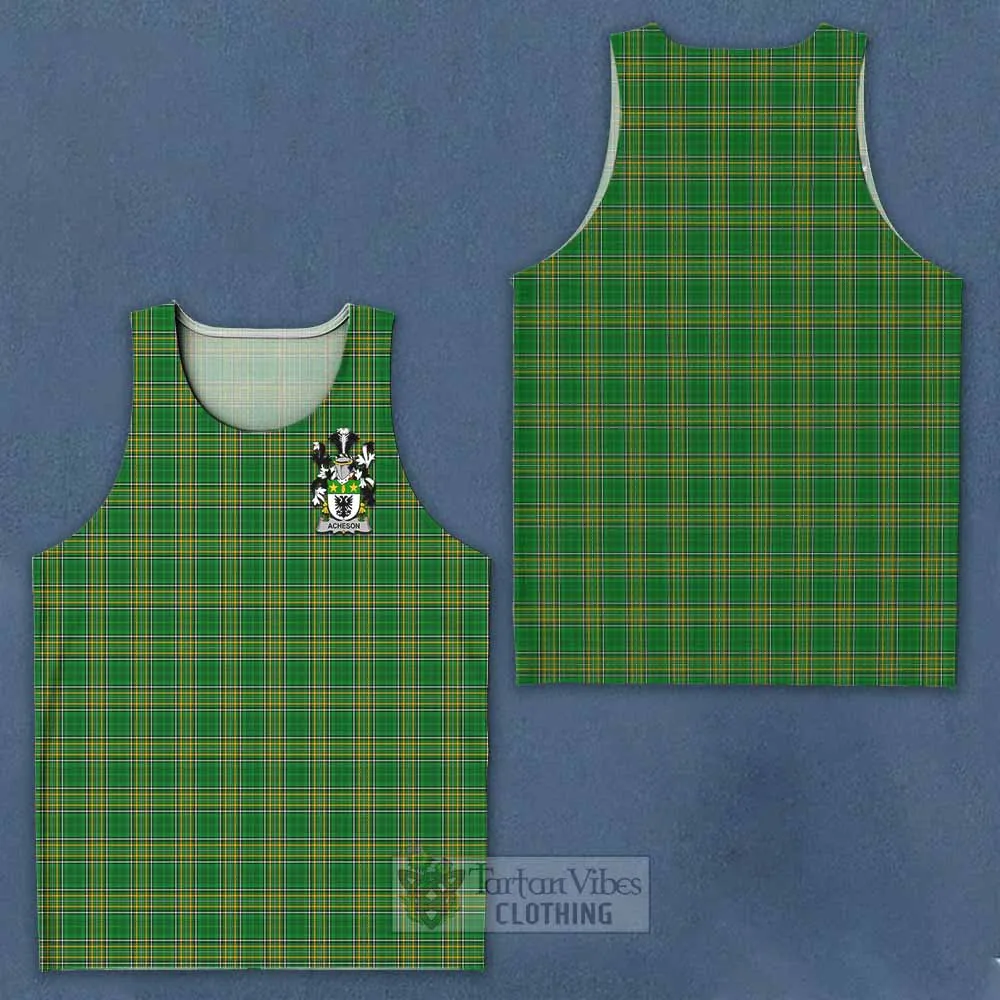 Acheson Irish Clan Tartan Men's Tank Top with Coat of Arms