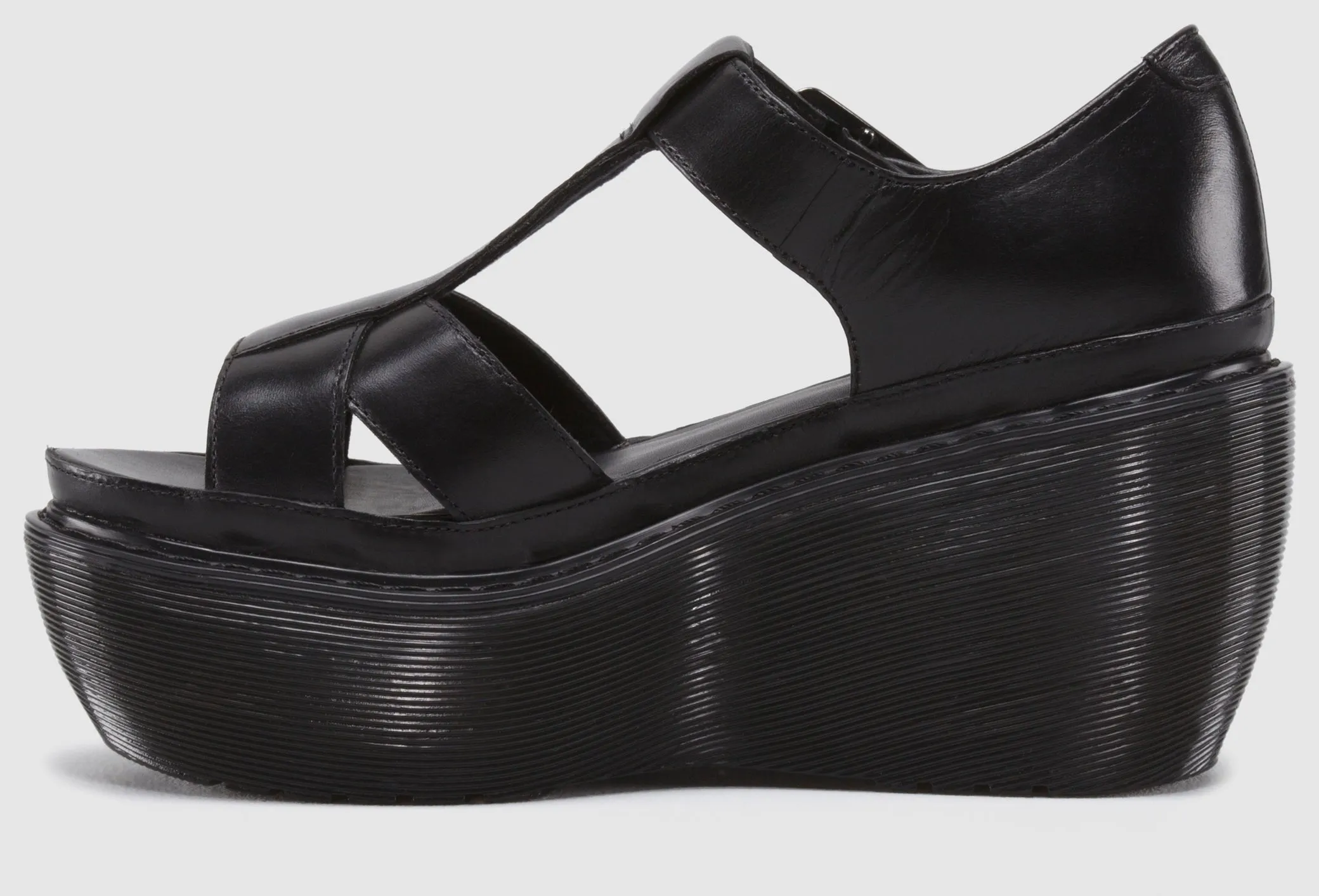 ADAYA BLACK BRANDO PLATFORM SANDAL