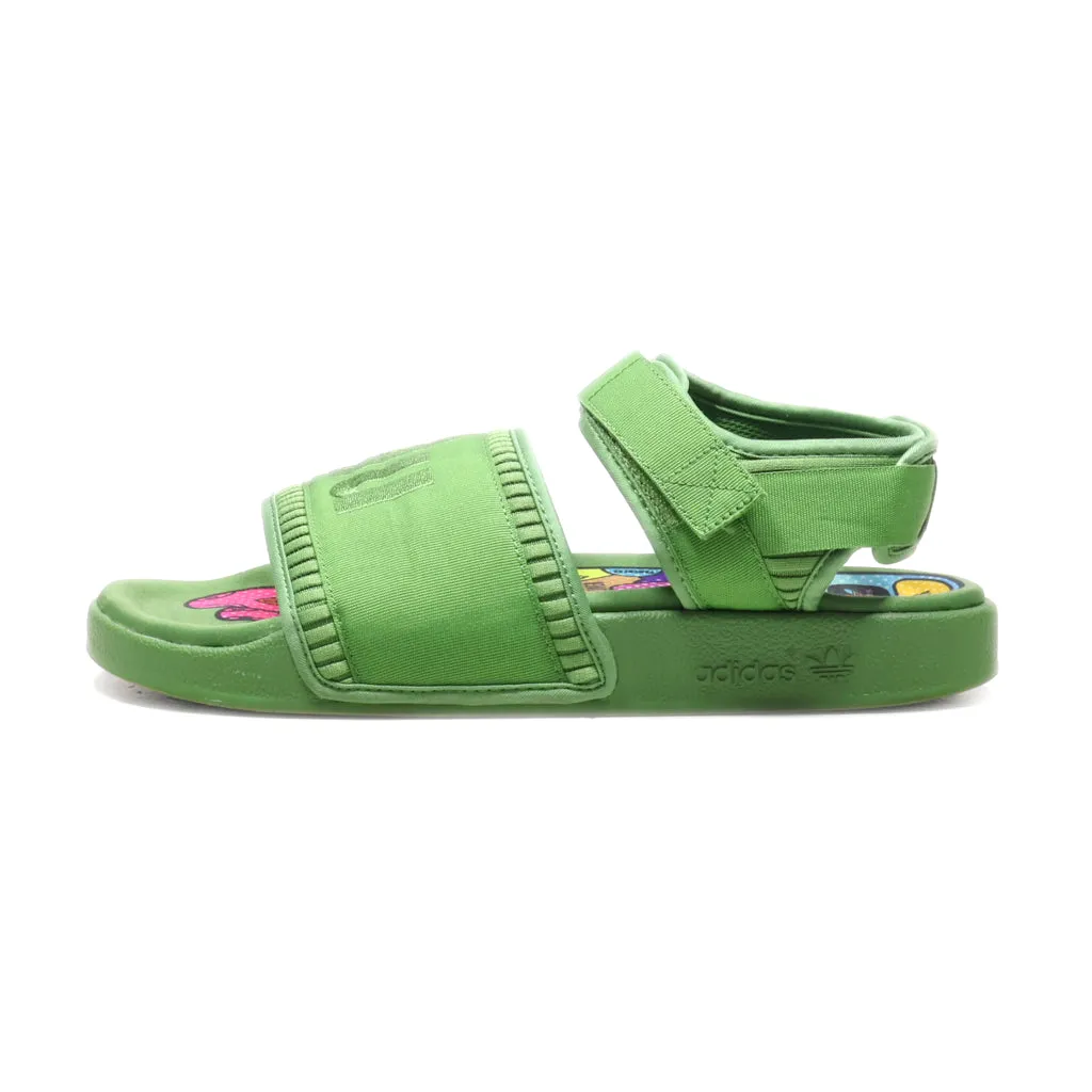 Adidas Casual Sandals Fabric Green Colour For Men