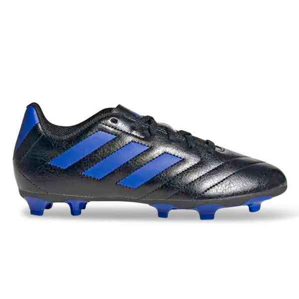 ADIDAS JR. GOLETTO VII Firm Ground Soccer Cleats (CORE BLACK/ROYAL BLUE)