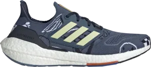 Adidas UltraBoost 22 'Wonder Steel Almost Yellow' sneakers, blue