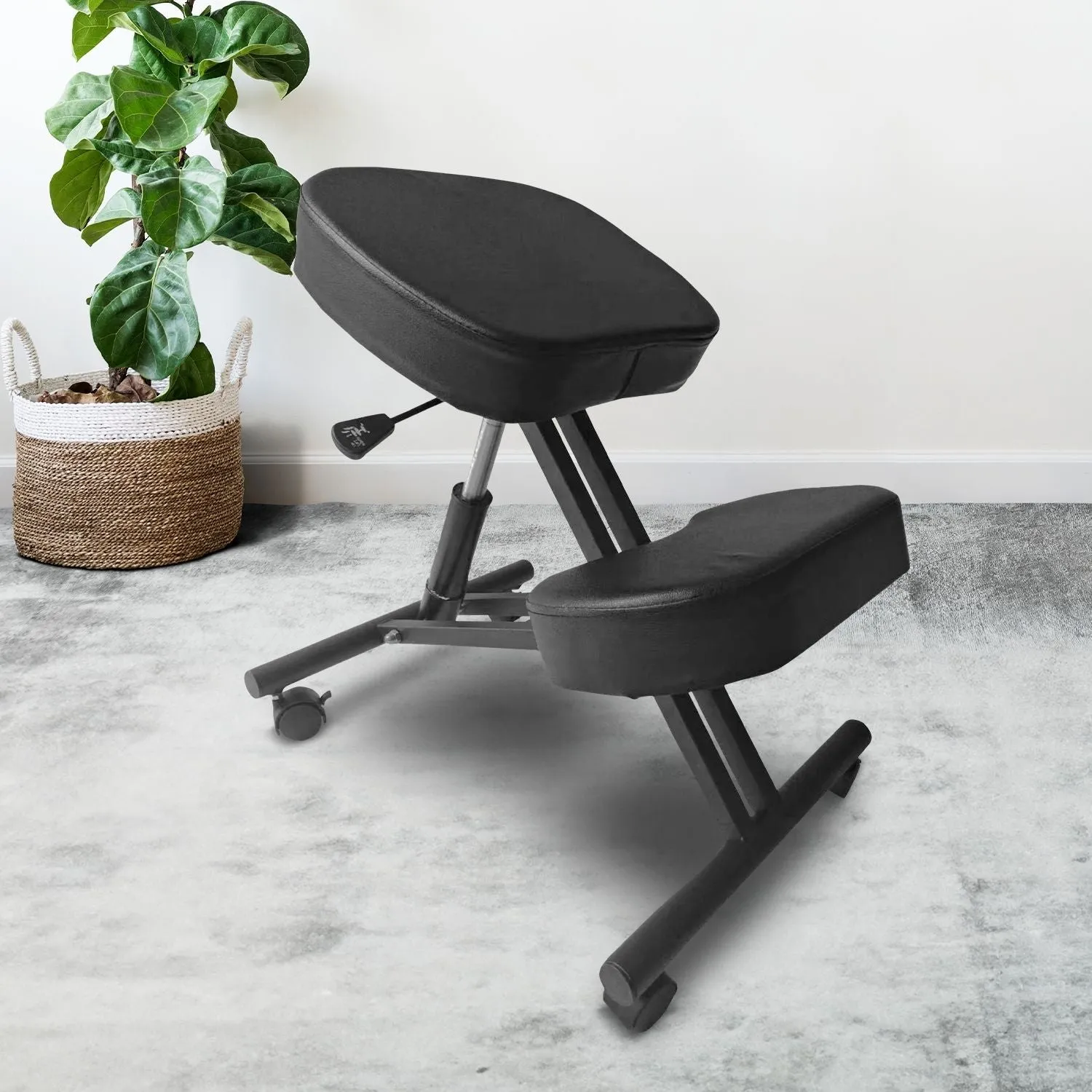 Adjustable Ergonomic Kneeling Chair with Brakes, Steel Frame - EKKIO