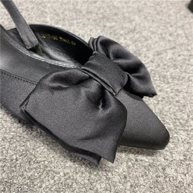 Advbridge Summer Flat Slippers Outdoor Female Beach Slides Silk Bow Pointed Toe Women Sandals Elegant Ladies Shoes Casual Flip Flops