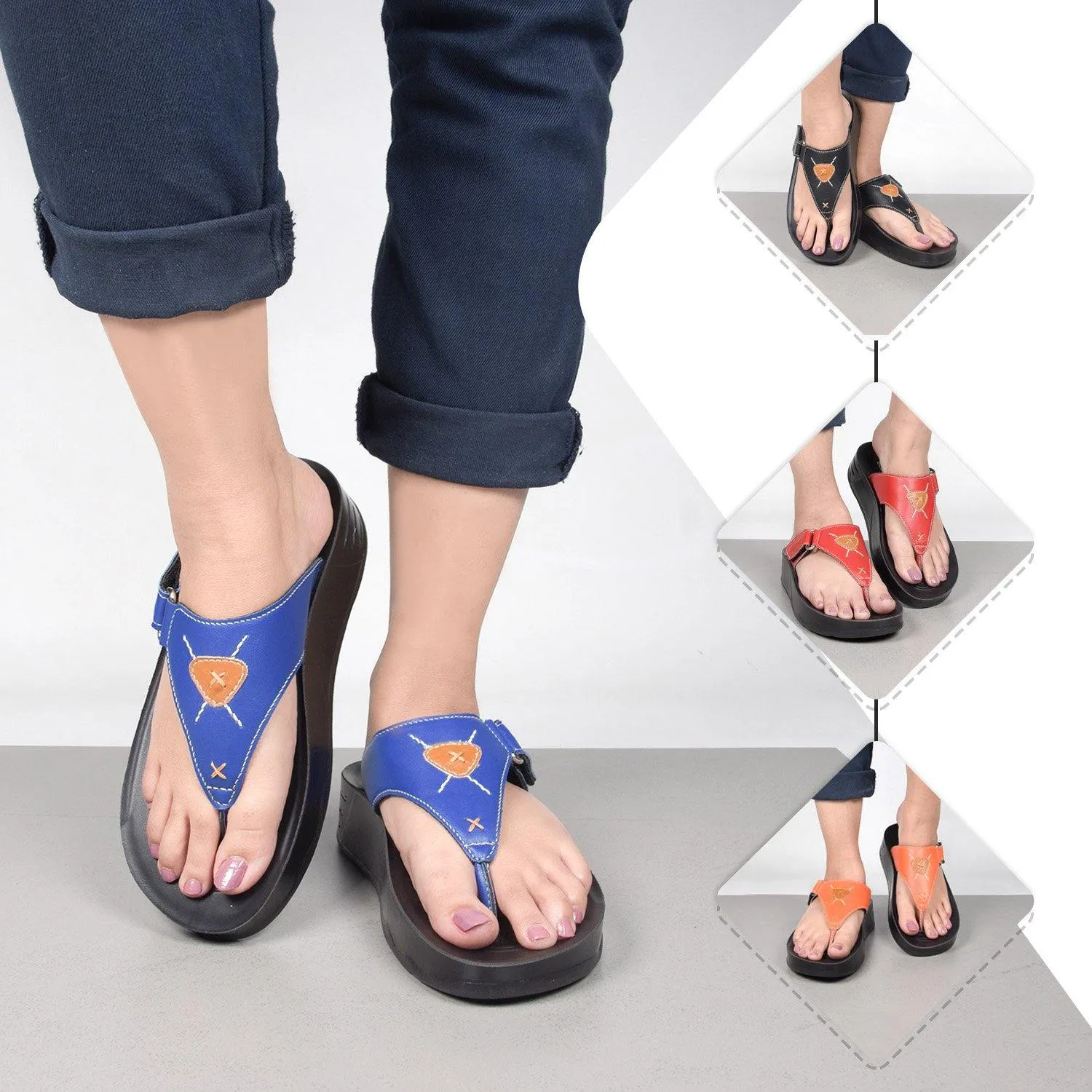 Aerosoft - Pyrim LS5712 Arch Supportive Adjustable Thong Strap Platform Sandals For Women