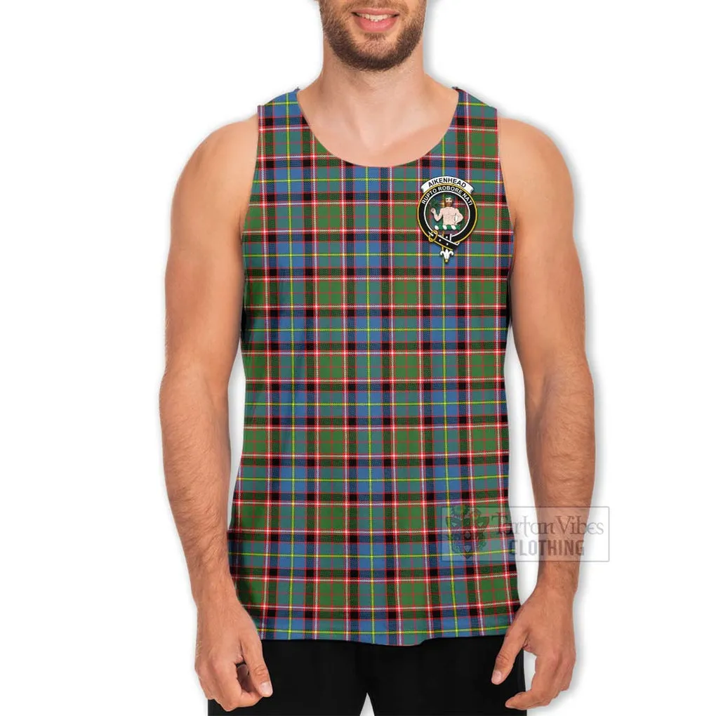 Aikenhead Tartan Men's Tank Top with Family Crest Celtic Skull Style