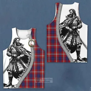 Ainslie Tartan Clan Crest Men's Tank Top with Highlander Warrior Celtic Style