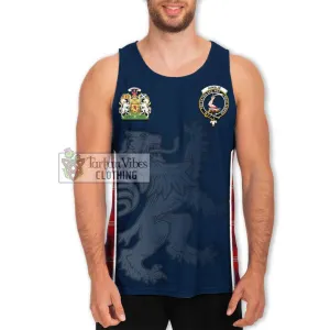 Ainslie Tartan Men's Tank Top with Family Crest and Lion Rampant Vibes Sport Style