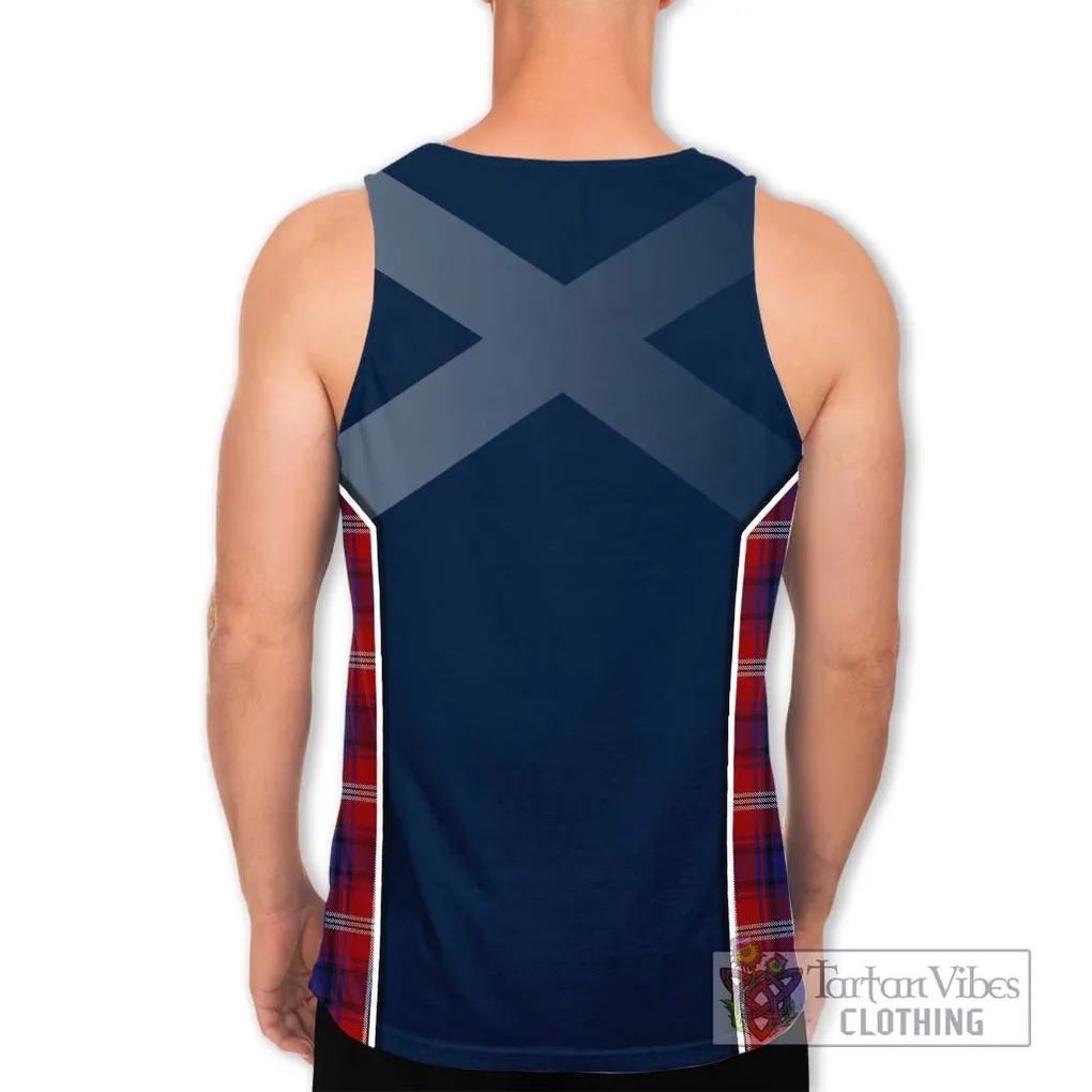 Ainslie Tartan Men's Tank Top with Family Crest and Lion Rampant Vibes Sport Style