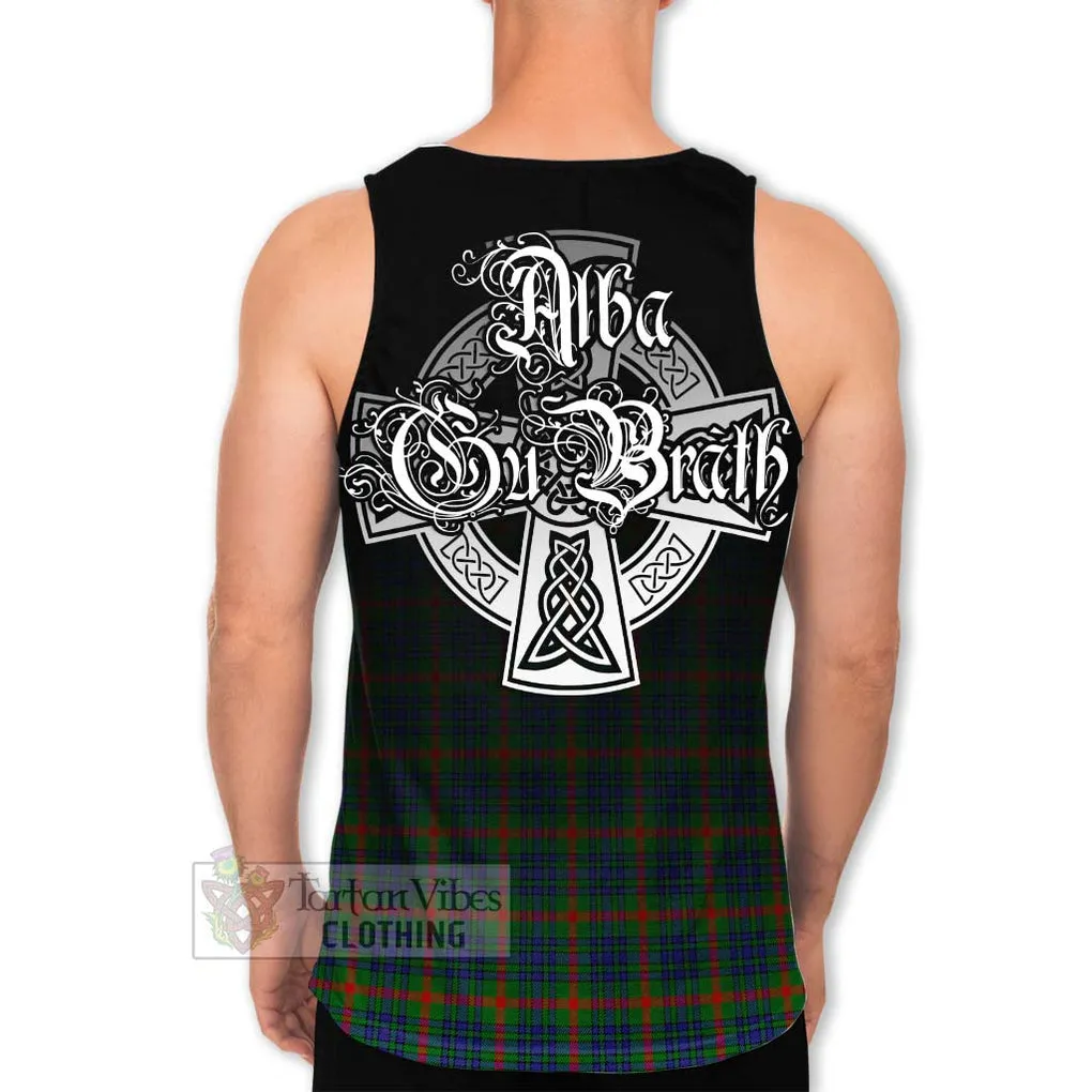 Aiton Tartan Men's Tank Top Featuring Alba Gu Brath Family Crest Celtic Inspired