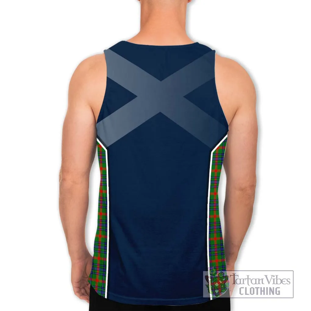 Aiton Tartan Men's Tank Top with Family Crest and Lion Rampant Vibes Sport Style