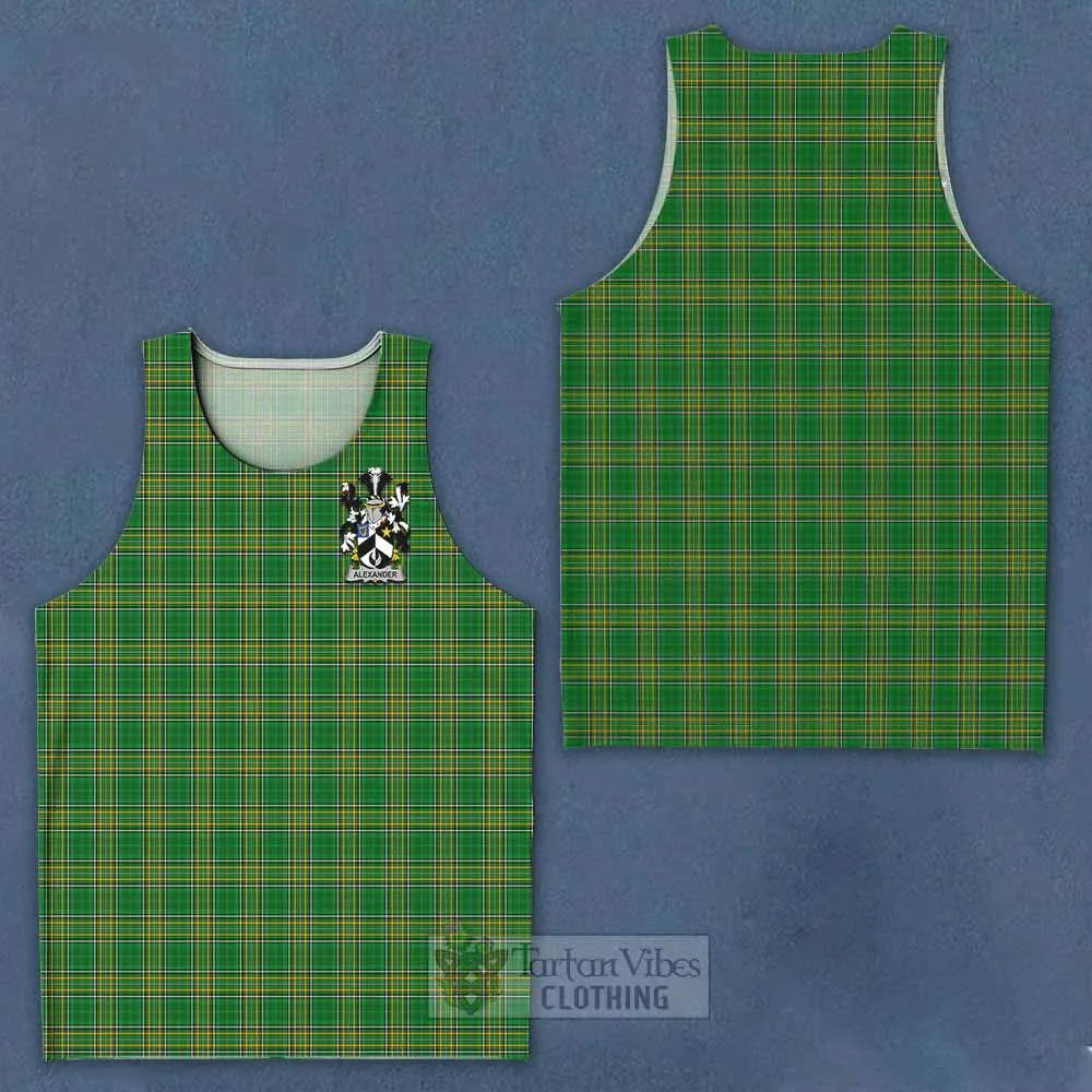 Alexander Irish Clan Tartan Men's Tank Top with Coat of Arms