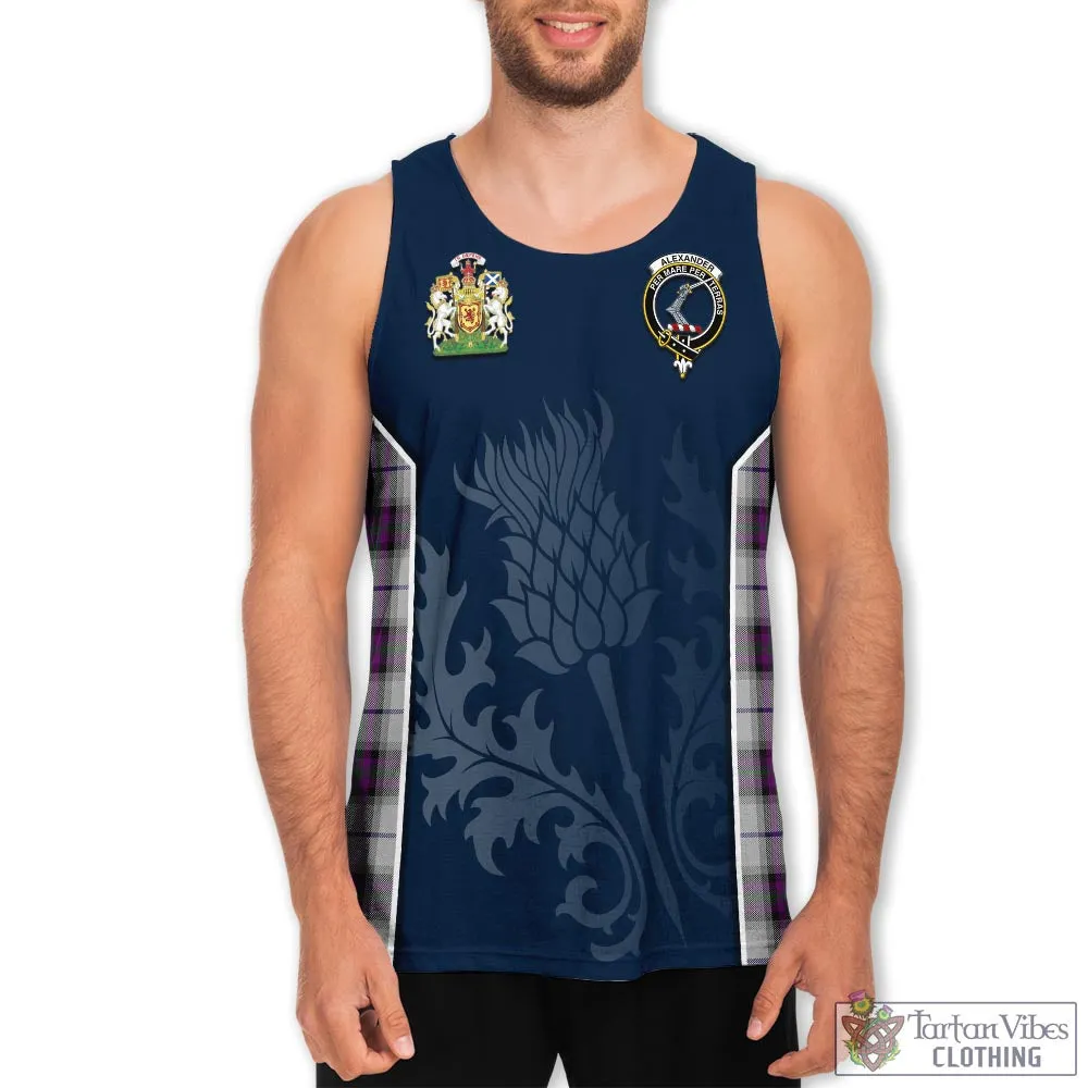 Alexander of Menstry Dress Tartan Men's Tanks Top with Family Crest and Scottish Thistle Vibes Sport Style