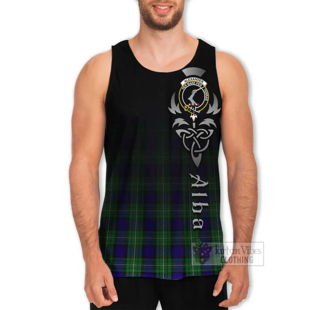 Alexander Tartan Men's Tank Top Featuring Alba Gu Brath Family Crest Celtic Inspired