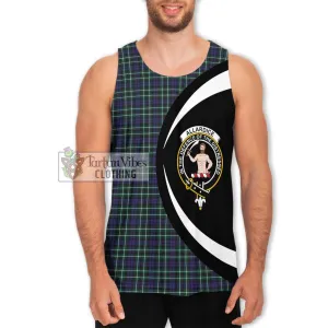 Allardice Tartan Men's Tank Top with Family Crest Circle Style