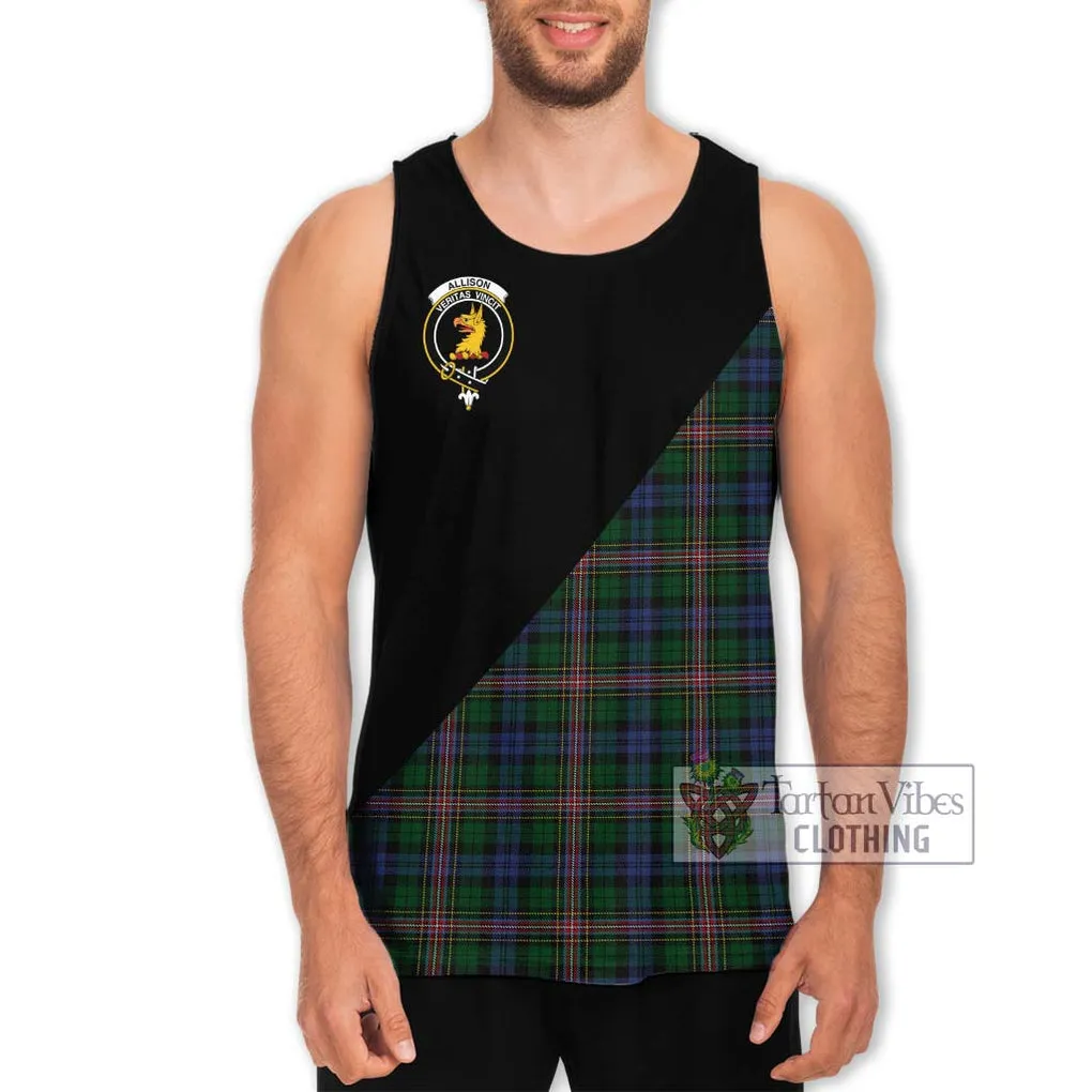 Allison Tartan Men's Tank Top with Family Crest and Military Logo Style