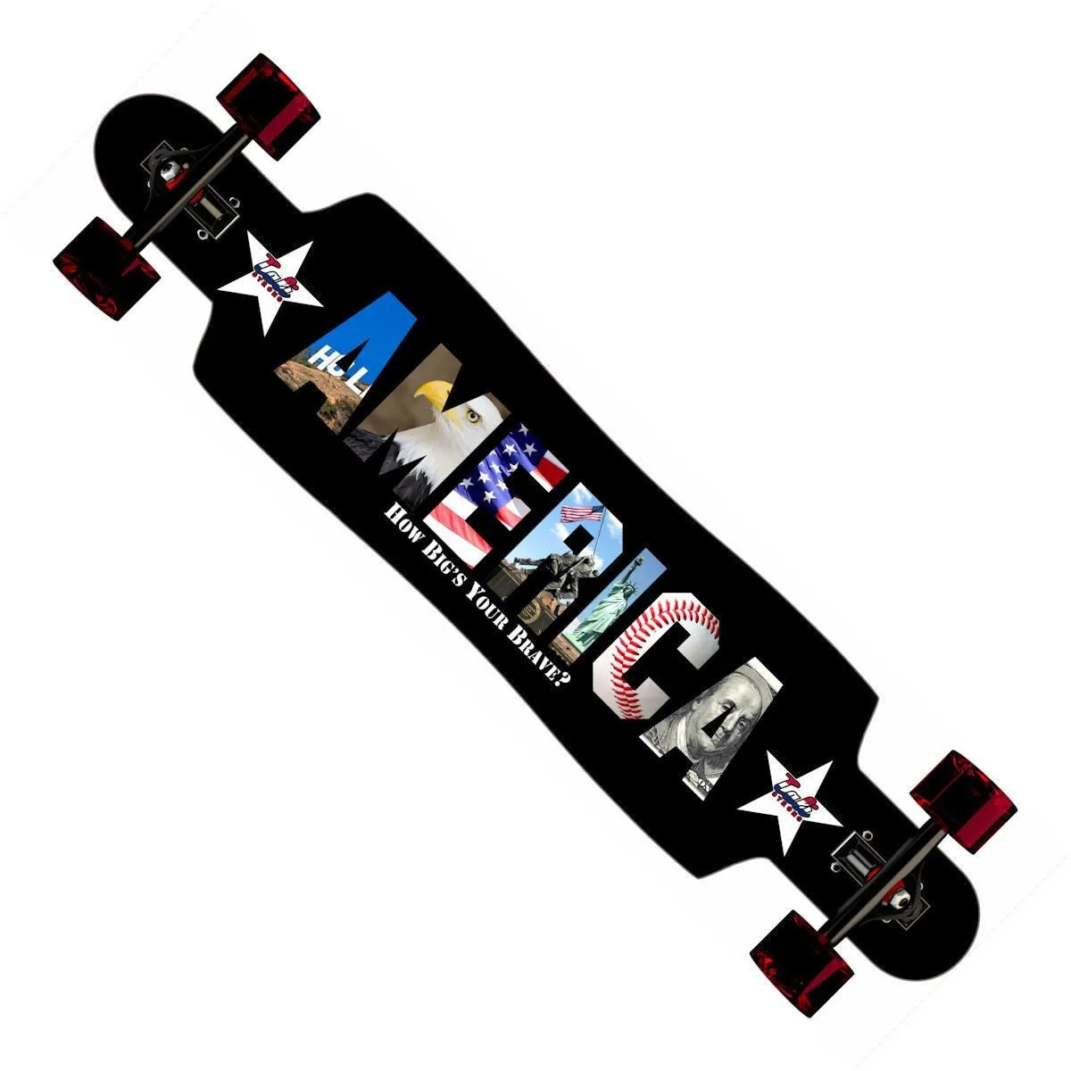 AMERICA How Big's Your Brave Longboard Drop Through Complete