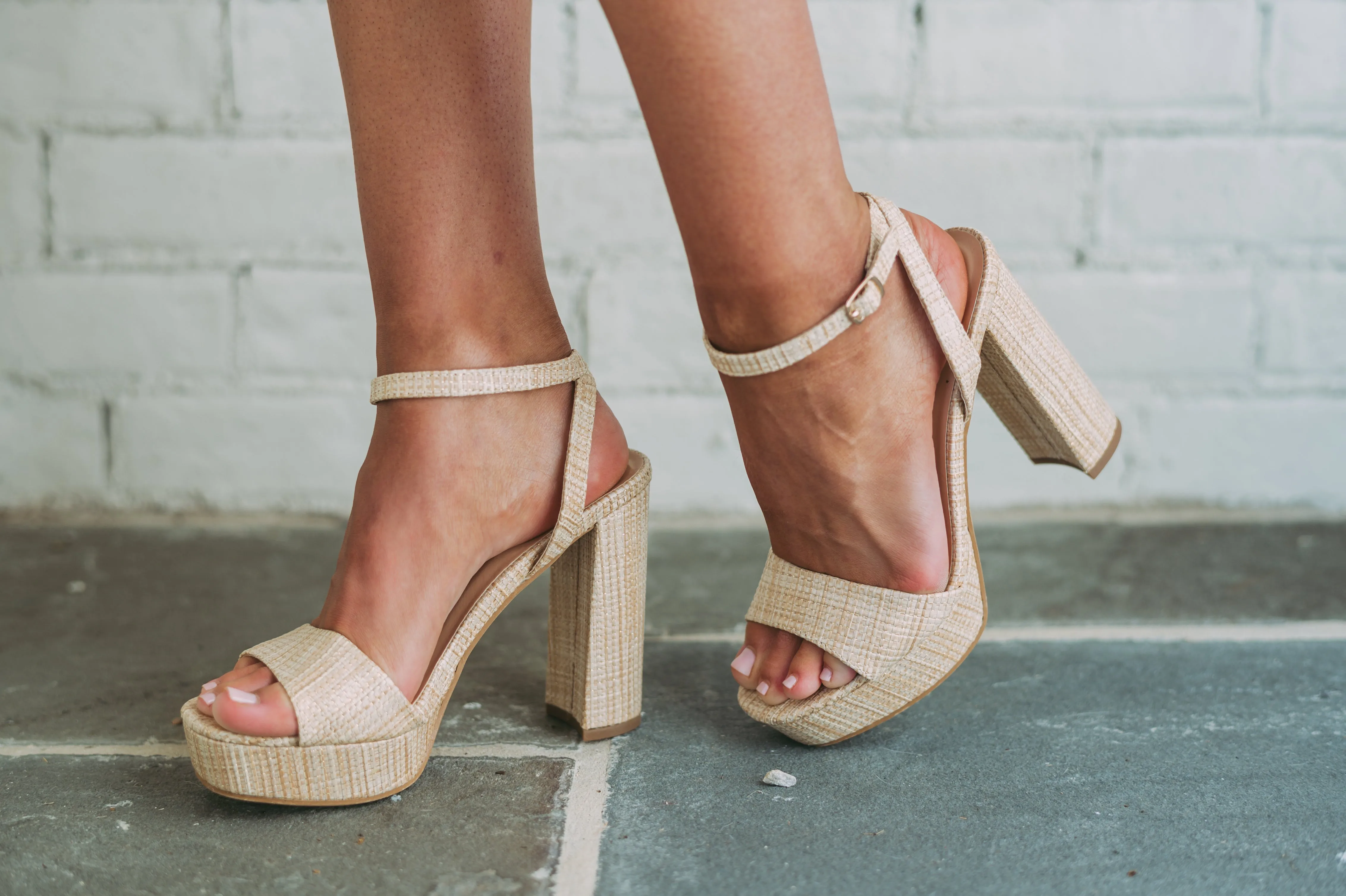 Amozae-Jane Raffia Heels- Beige