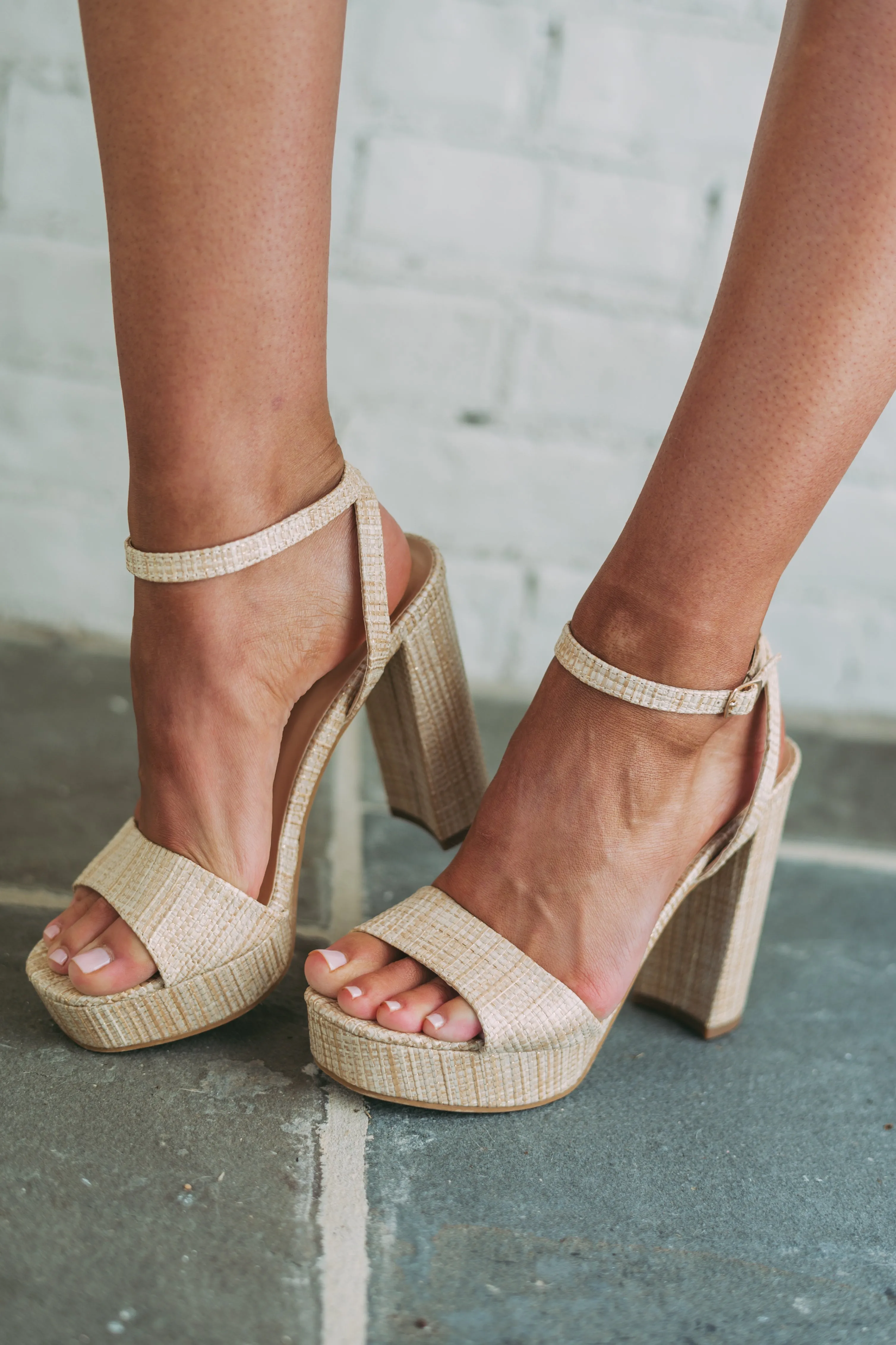 Amozae-Jane Raffia Heels- Beige