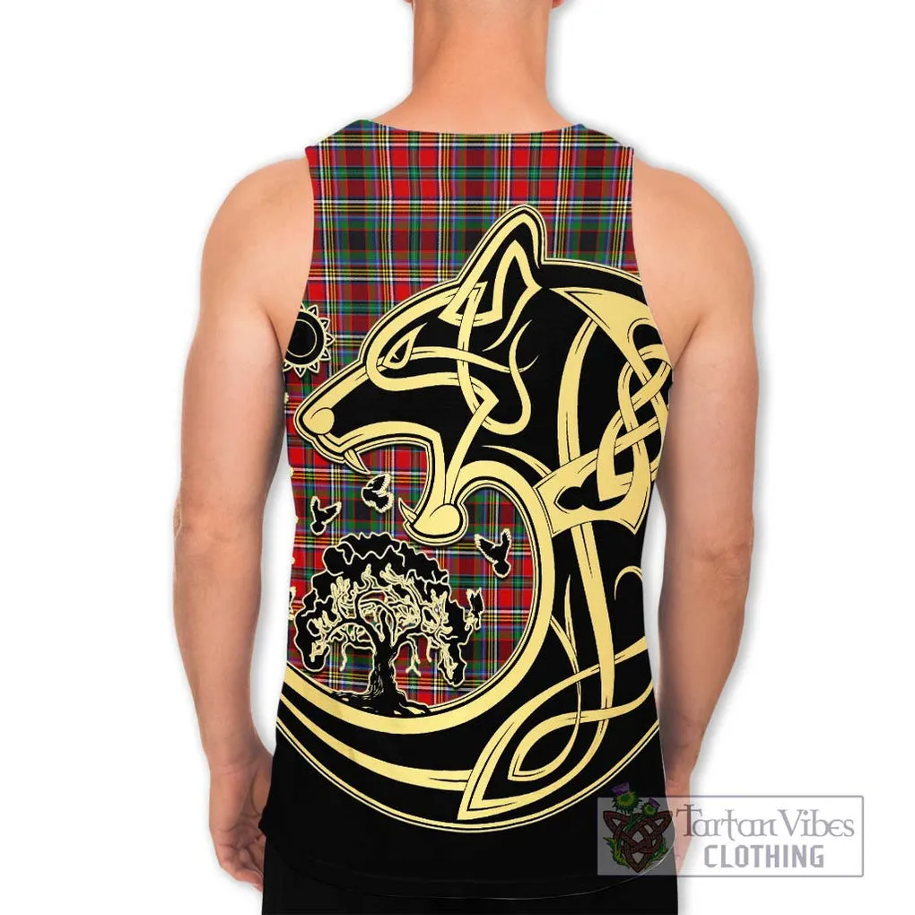 Anderson of Arbrake Tartan Men's Tank Top with Family Crest Celtic Wolf Style