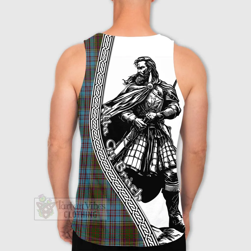 Anderson Tartan Clan Crest Men's Tank Top with Highlander Warrior Celtic Style