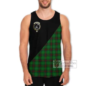 Anstruther Tartan Men's Tank Top with Family Crest and Military Logo Style