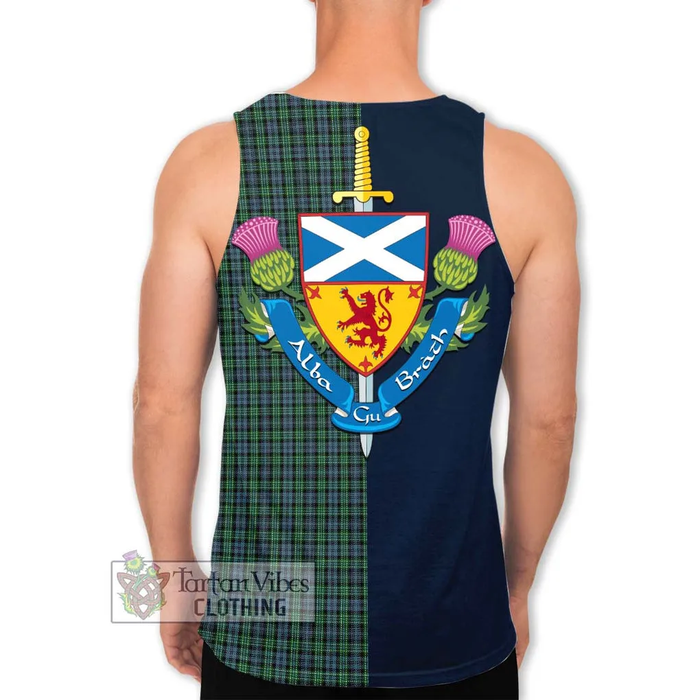 Arbuthnot Tartan Men's Tank Top Alba with Scottish Lion Royal Arm Half Style