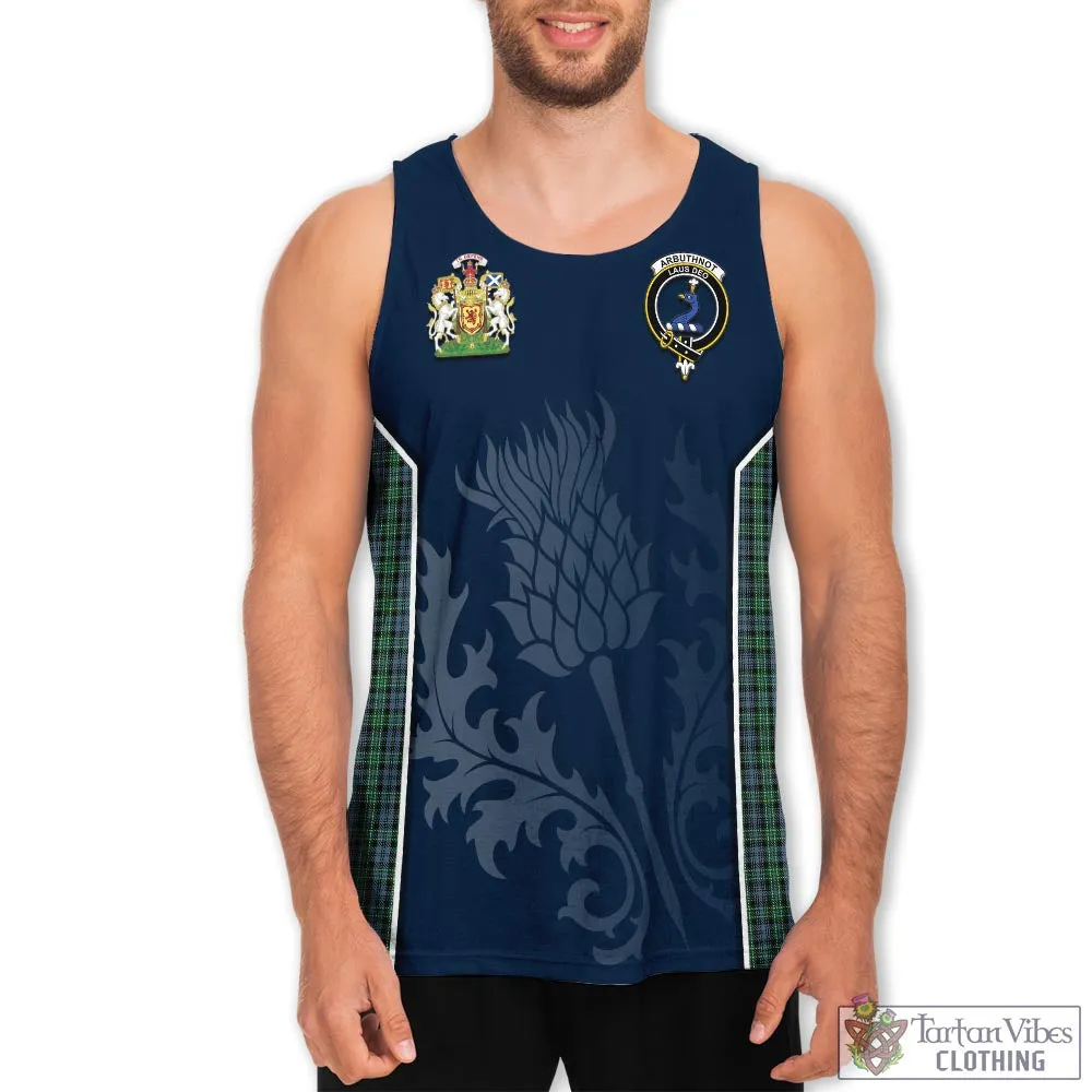 Arbuthnot Tartan Men's Tanks Top with Family Crest and Scottish Thistle Vibes Sport Style