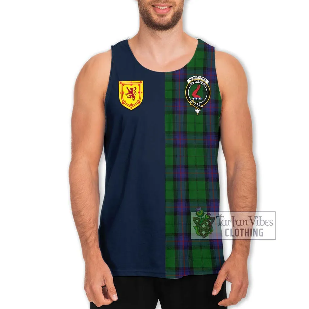 Armstrong Tartan Men's Tank Top Alba with Scottish Lion Royal Arm Half Style