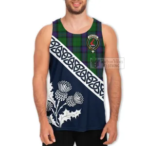 Armstrong Tartan Men's Tank Top Featuring Thistle and Scotland Map