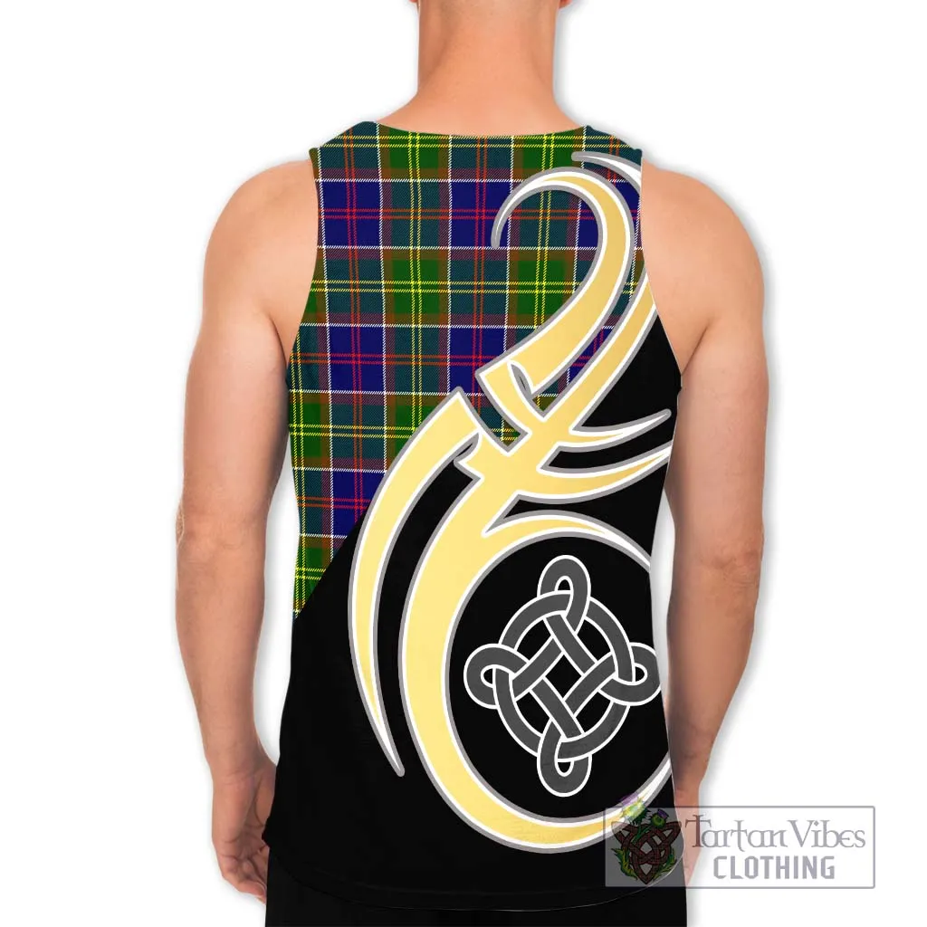 Arnott Tartan Men's Tank Top with Family Crest and Celtic Symbol Style