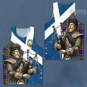 Arnott Tartan Men's Tank Top with Family Crest Scottish Bagpiper Vibes