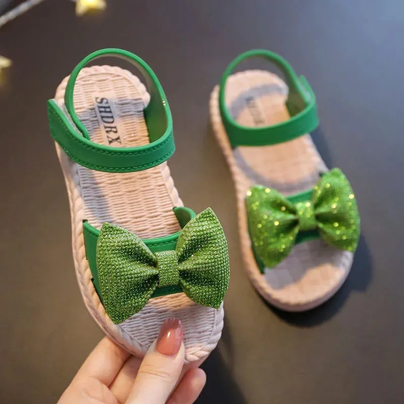 ARWEN&AJH GROUP مجموعة اروين التجاريه2024   Summer's Princess Child Sandals Bow Tie Girls' Shoes Fashion Casual Non Slip Kids Shoes Beach Shoes