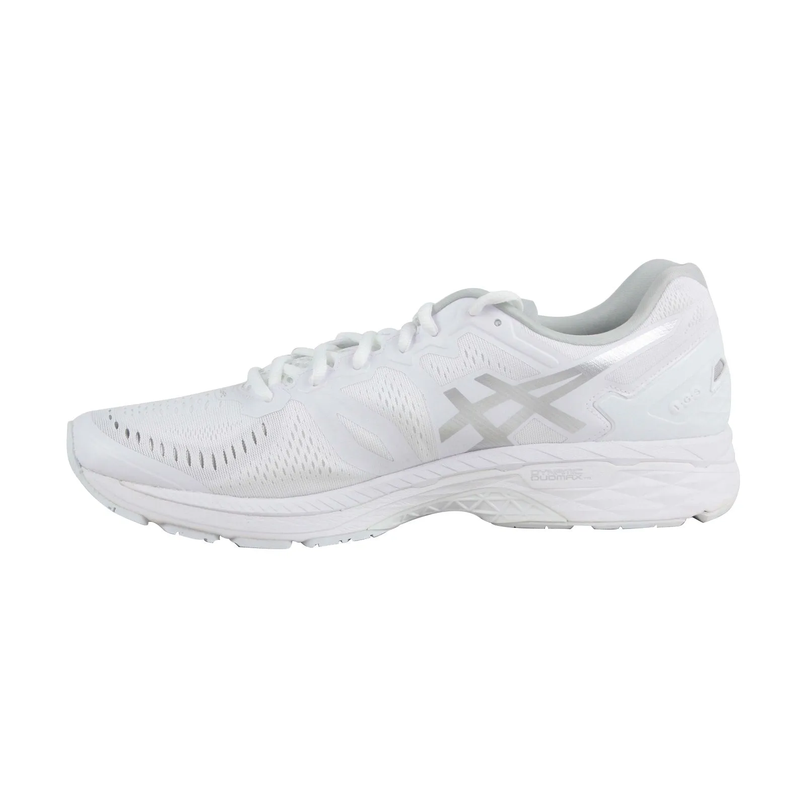 Asics Gel Kayano 23 T737N-0100 Mens White Canvas Lace Up Athletic Running Shoes