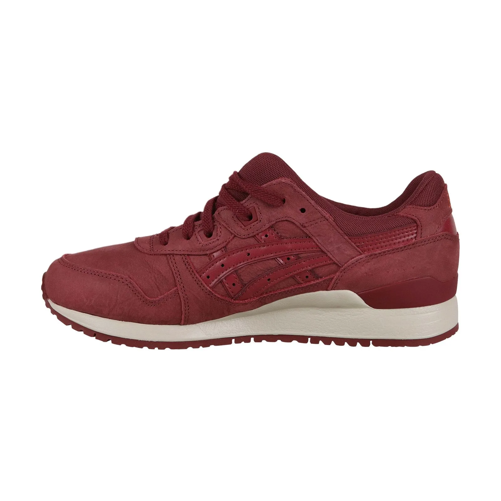 Asics Gel Lyte III HL7V3-2626 Mens Burgundy Leather Lifestyle Sneakers Shoes