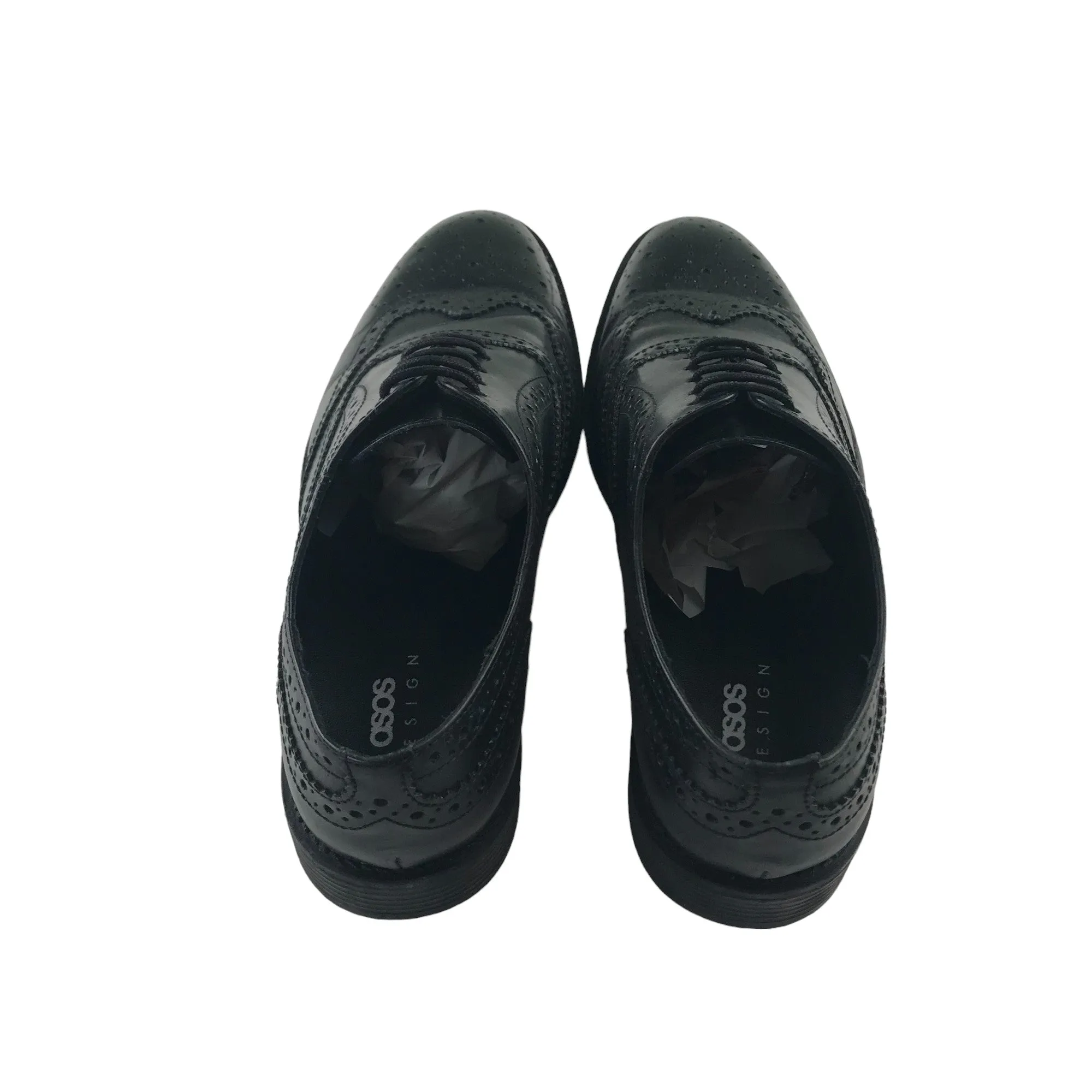 Asos Design brogue shoes shoe size 8.5 black leather formal