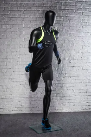 Athletic Black Male Running Mannequin MM-PB5BK2