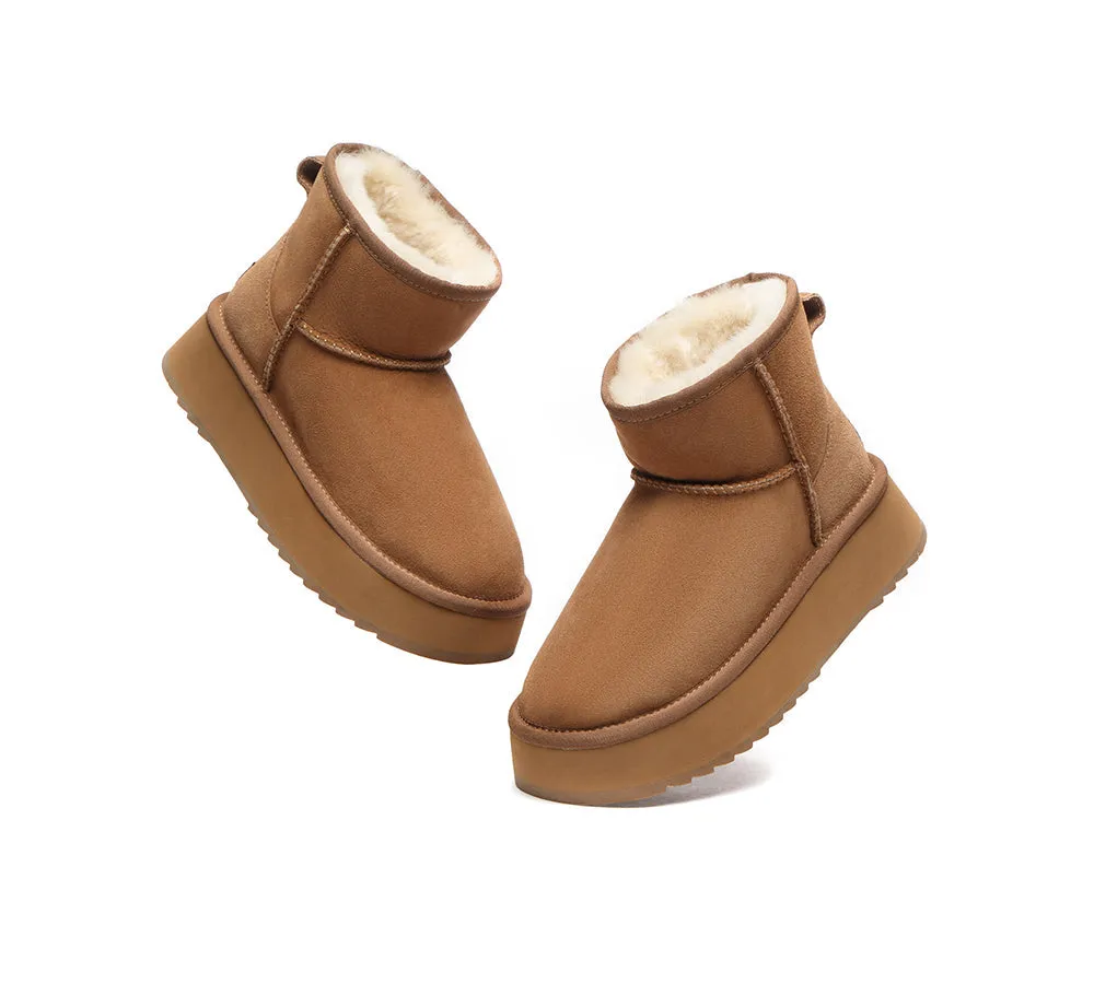 AUSTRALIAN SHEPHERD® UGG Boots Sheepskin Wool Platform Thick Bottom Mini Classic