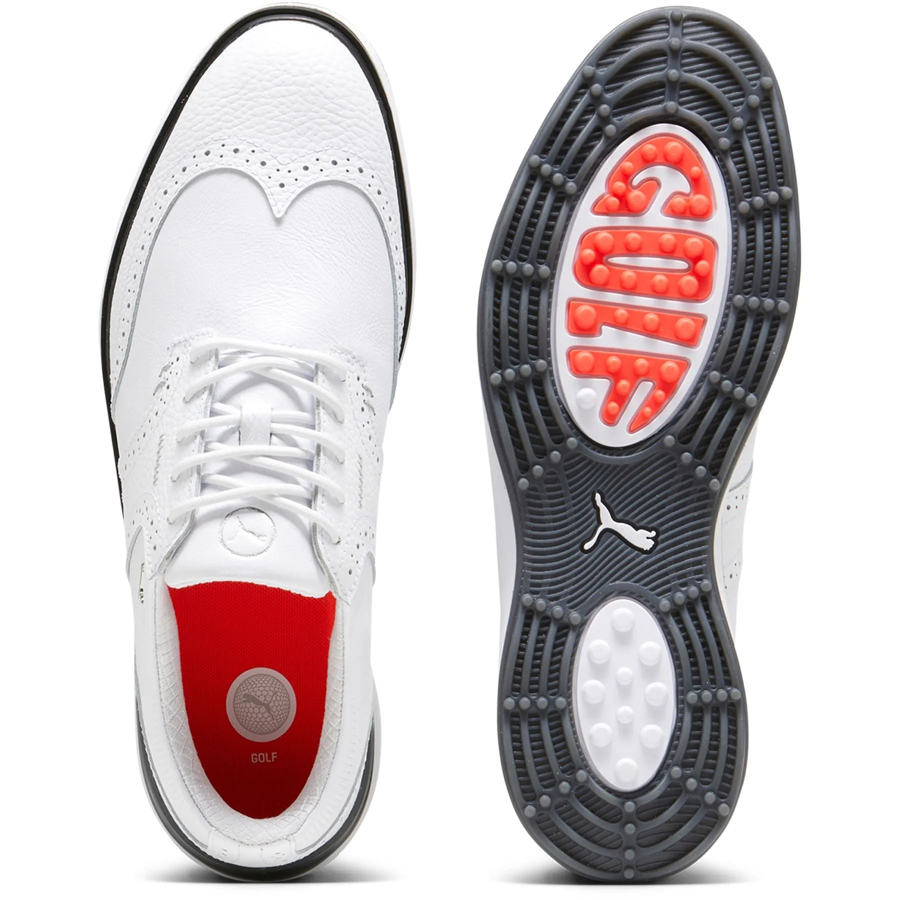 Avant Wingtip Leather Spikeless Golf Shoes White - AW24